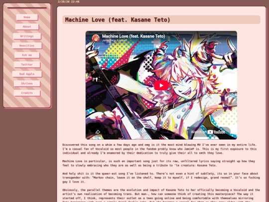 writings/Reviews/Machine Love screenshot
