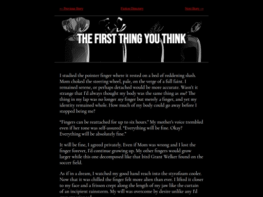 fiction/firstthingyouthink screenshot