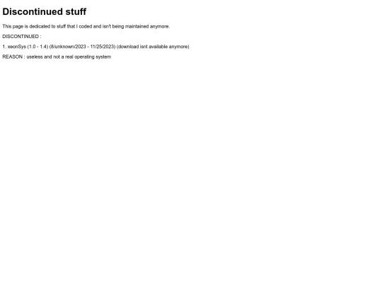 discontinued screenshot