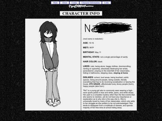 information screenshot