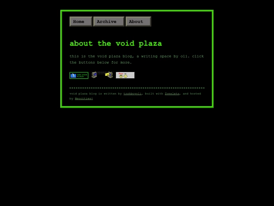 voidplazablog/blog/about screenshot