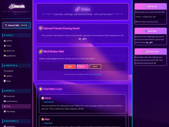 links screenshot