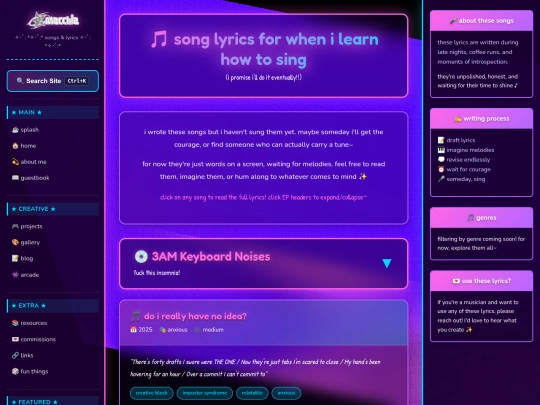 projects/lyrics screenshot