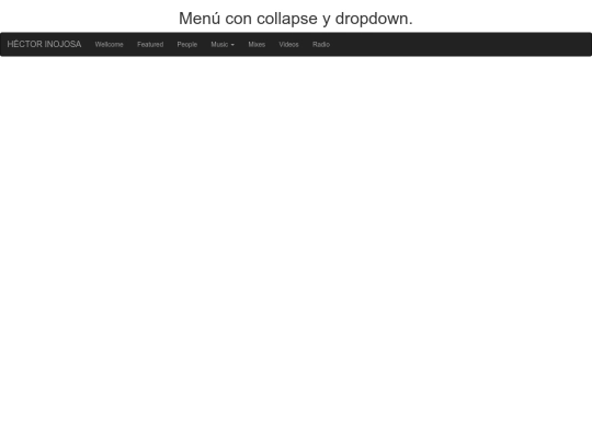 Bootstrap/Hector menu screenshot