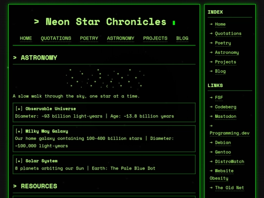 astronomy screenshot