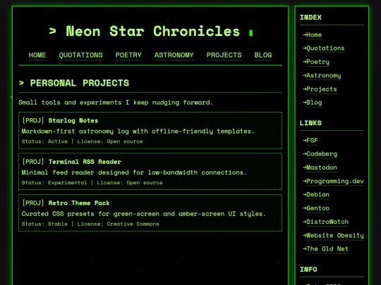 projects screenshot