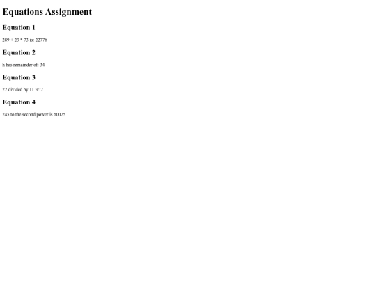 EquationsAssingment screenshot