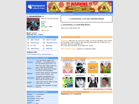 Myspace/x_venomshrimp_x screenshot
