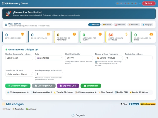 Distribuidores screenshot