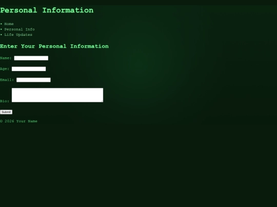 personal-info screenshot