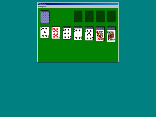 95/solitare screenshot