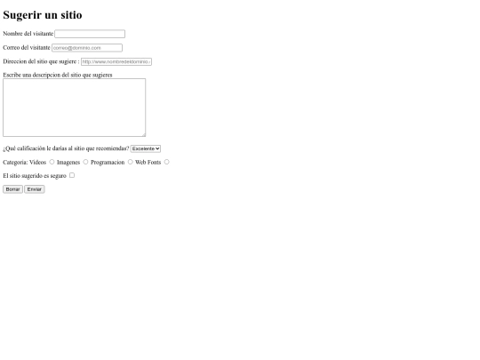LinkAPage/paginas/sugerencias screenshot