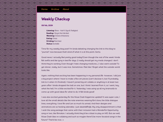 blog/posts/2024-02-08-Weekly-Checkup screenshot