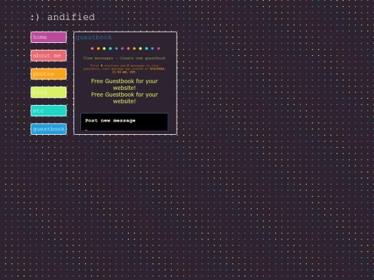 guestbook screenshot