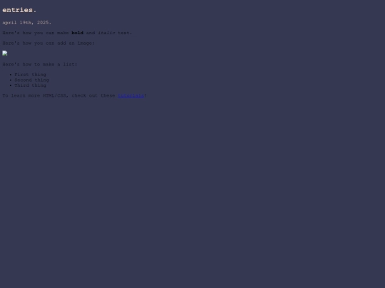 entries screenshot