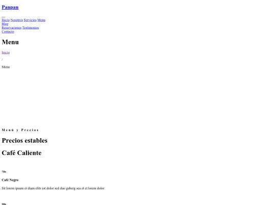 menu screenshot