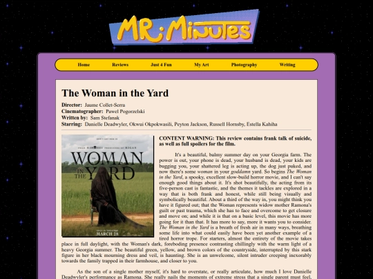 reviews/woman-in-the-yard screenshot
