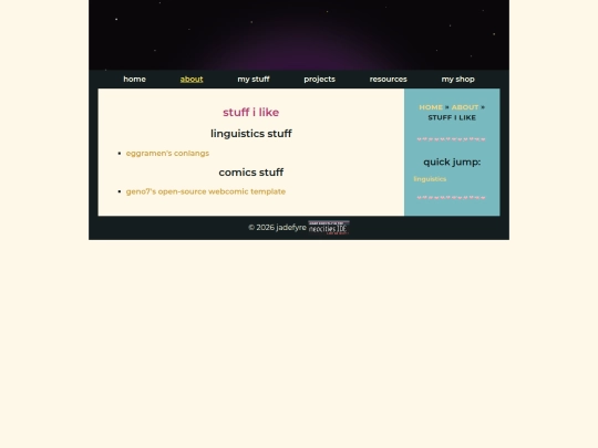 about/stuff-i-like screenshot