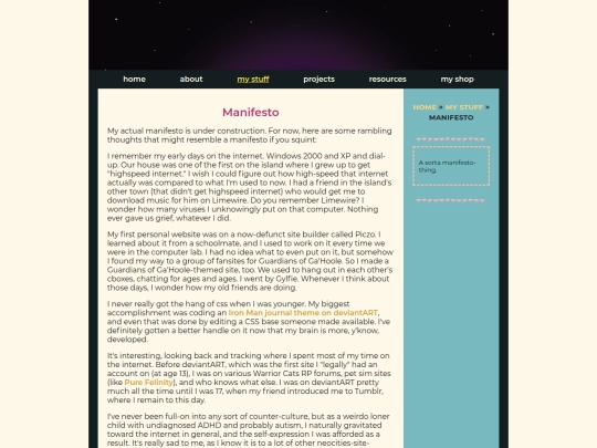 miscellaneous/manifesto screenshot