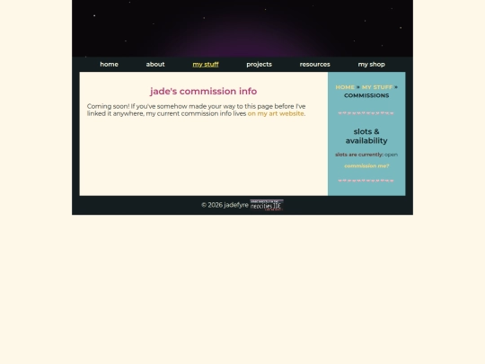 my-stuff/commissions screenshot
