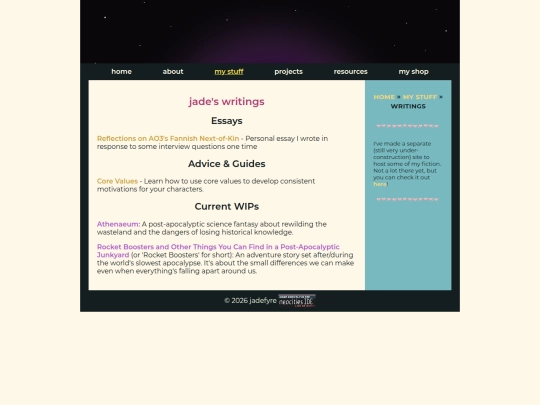my-stuff/writings screenshot