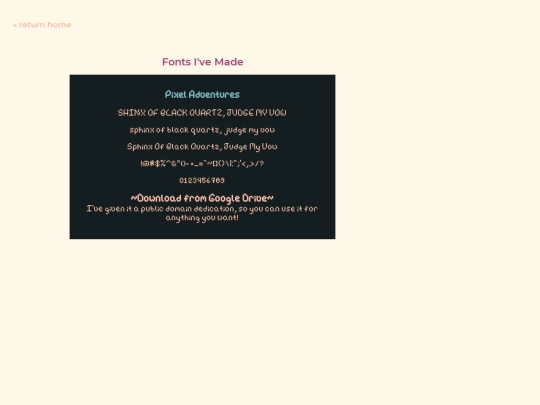 projects/fonts screenshot