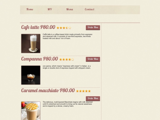 menu screenshot