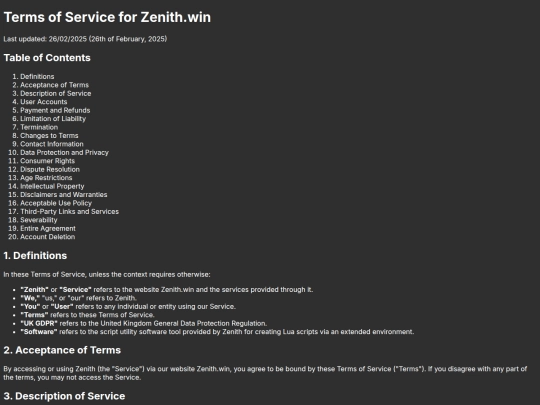 Zenith Skidded Source/tos screenshot