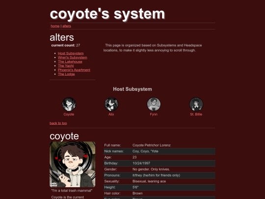 homes/system/alters screenshot