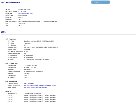 771/success/GA-E7AUM-DS2H/Aida Report with modded Bios screenshot