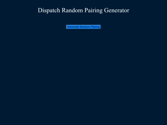 dispatch/pairings screenshot