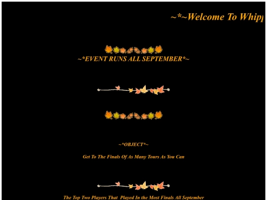 EVENT PAGES/1SEPTEMBER FINALS FINISH screenshot