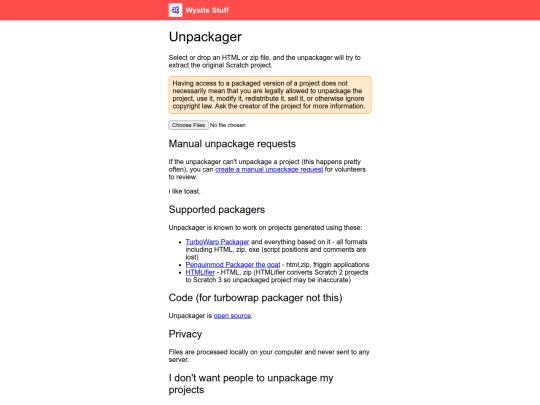 Wyatts Unpackager screenshot