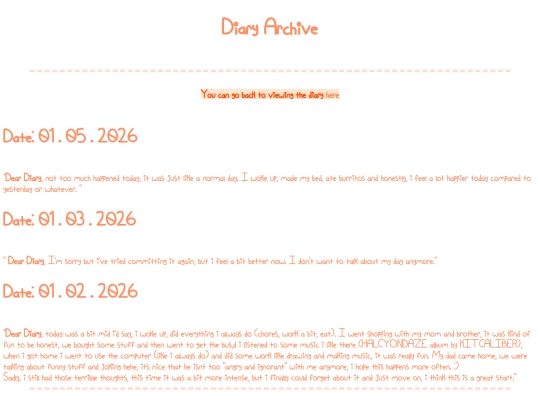 diary-archive screenshot