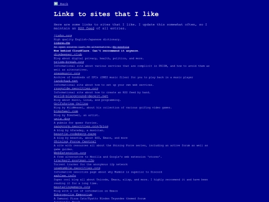 links screenshot