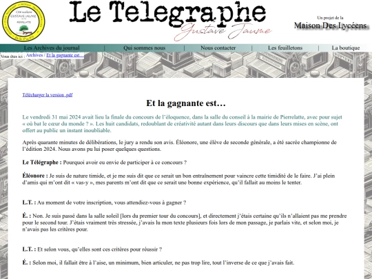 Le Télégraphe - Gustave Jaume/Articles/art0007 screenshot