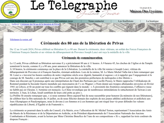Le Télégraphe - Gustave Jaume/Articles/art0008 screenshot