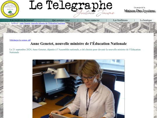 Le Télégraphe - Gustave Jaume/Articles/art0010 screenshot
