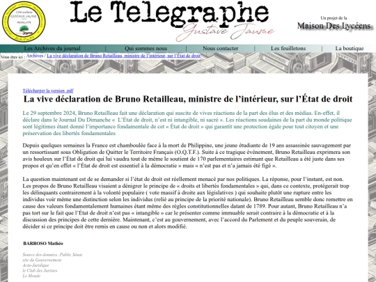 Le Télégraphe - Gustave Jaume/Articles/art0013 screenshot