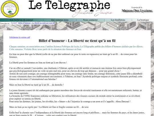 Le Télégraphe - Gustave Jaume/Articles/art0015 screenshot