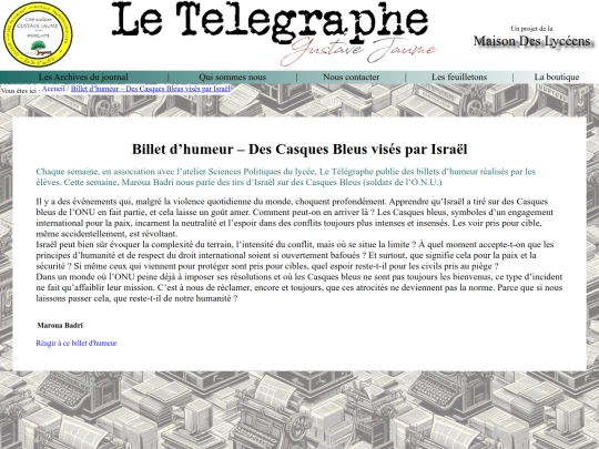 Le Télégraphe - Gustave Jaume/Articles/art0016 screenshot