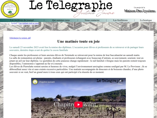 Le Télégraphe - Gustave Jaume/Articles/art0017 screenshot