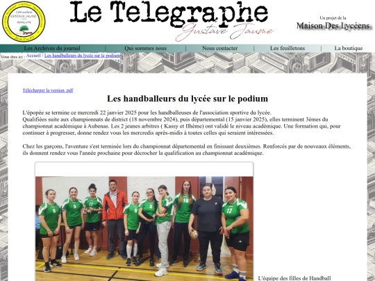 Le Télégraphe - Gustave Jaume/Articles/art0023 screenshot