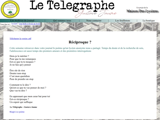 Le Télégraphe - Gustave Jaume/Articles/art0025 screenshot