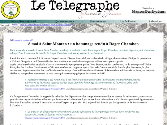 Le Télégraphe - Gustave Jaume/Articles/art0027 screenshot
