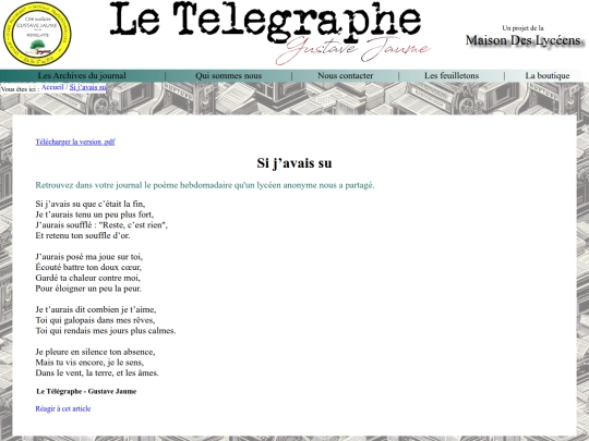 Le Télégraphe - Gustave Jaume/Articles/art0034 screenshot
