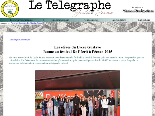Le Télégraphe - Gustave Jaume/Articles/artfestivalee screenshot