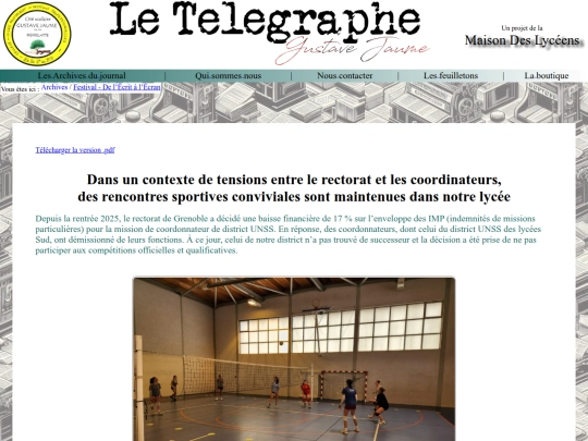 Le Télégraphe - Gustave Jaume/Articles/unss2026 screenshot