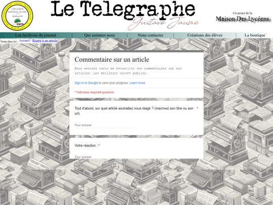 Le Télégraphe - Gustave Jaume/Rubriques/Comment screenshot