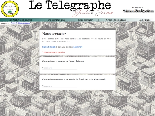 Le Télégraphe - Gustave Jaume/Rubriques/Contact screenshot